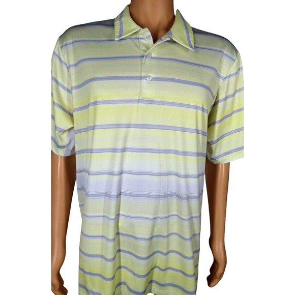 Adidas ClimaCool Yellow Strip Polo‎ Shirt Size XL - Picture 2 of 5